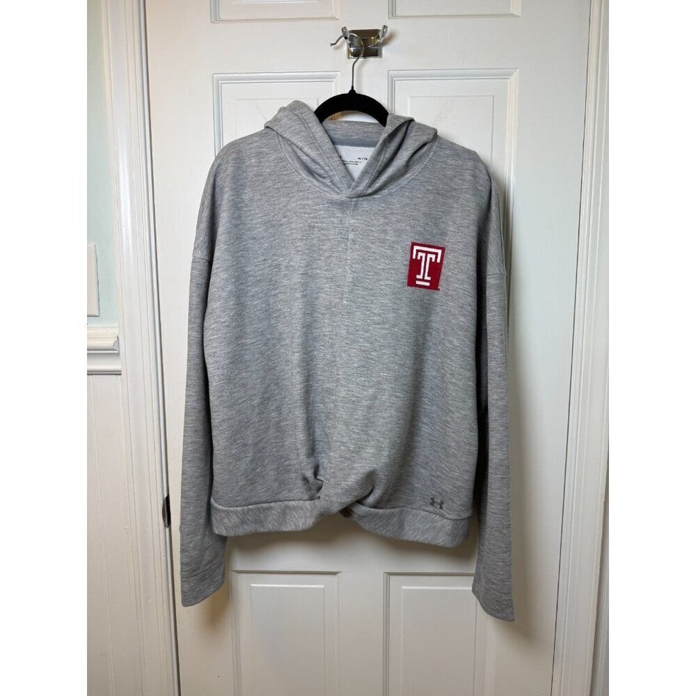Under Armour Temple University Women's Gray Knotted Hoodie Size XL